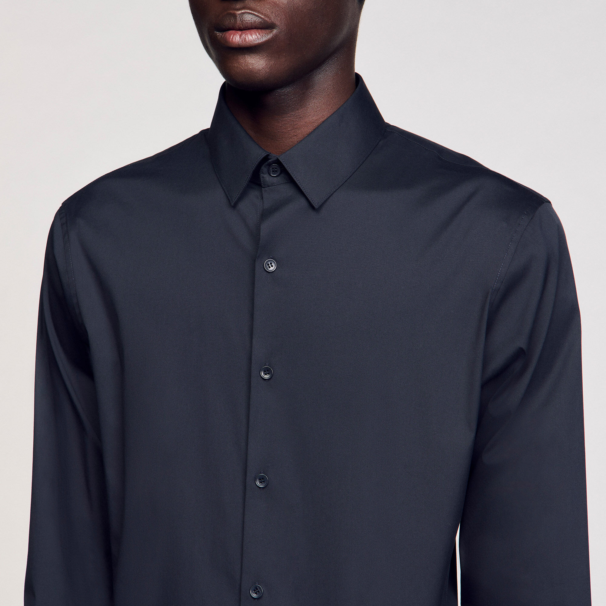 FITTED STRETCH COTTON SHIRT - 4