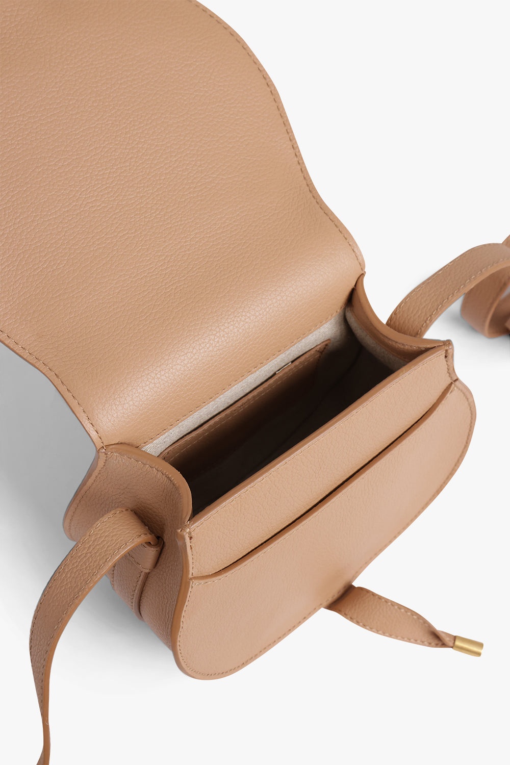 SMALL MARCIE SADDLE CROSSBODY BAG | LIGHT TAN - 4