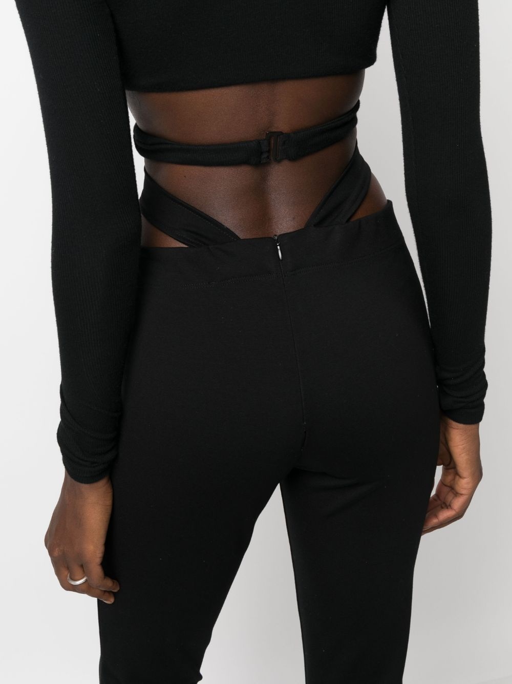 cut-out flared trousers - 5