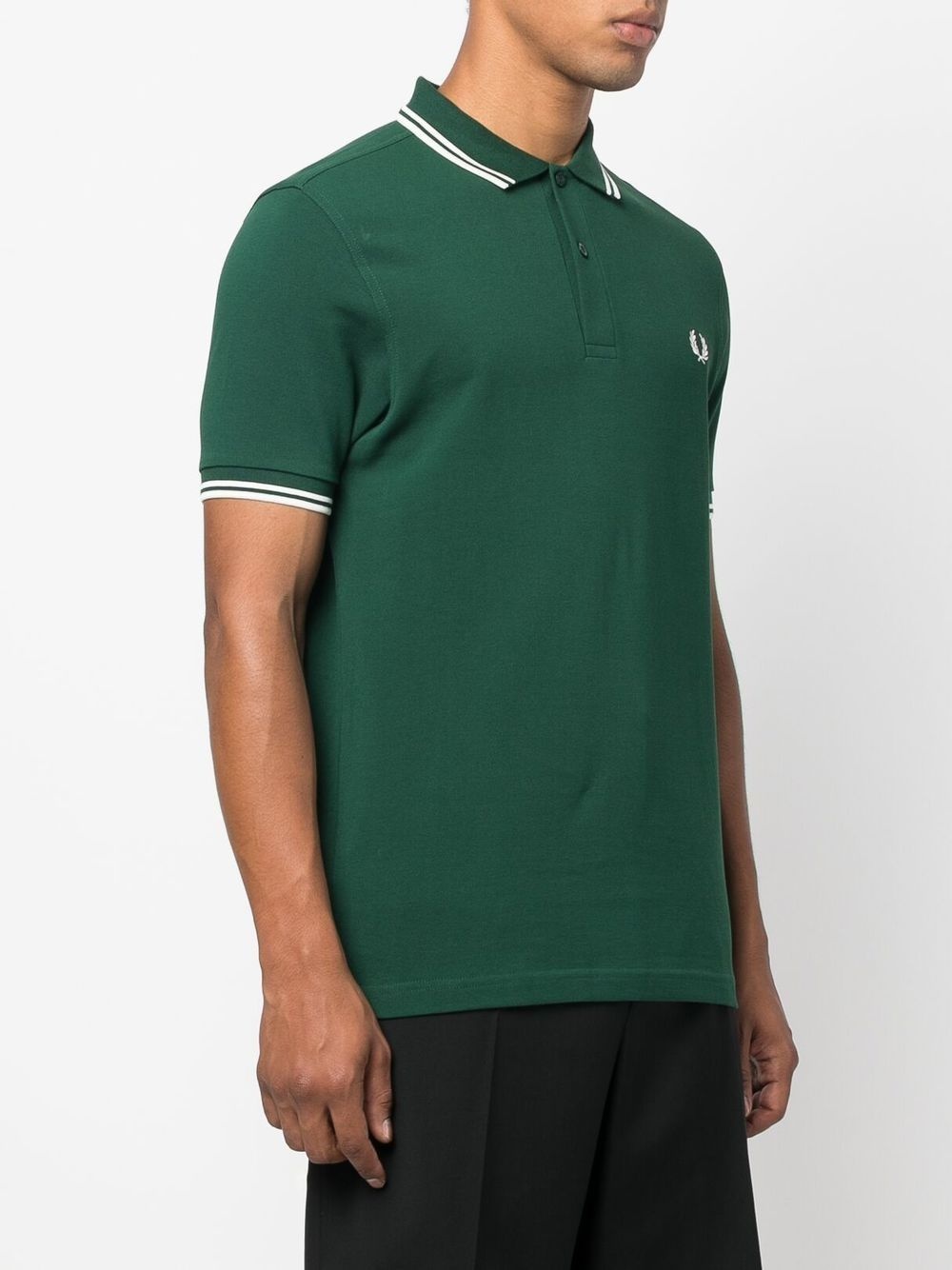 logo-embroidered cotton polo shirt - 3