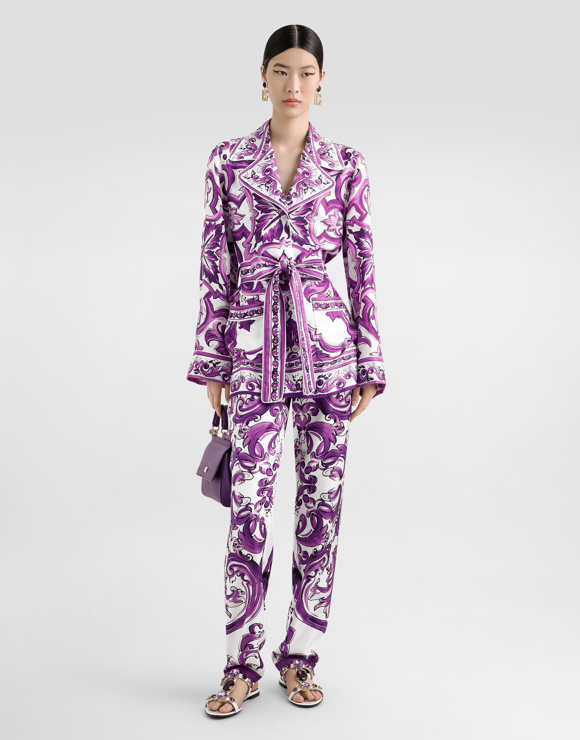 Majolica-print twill shirt - 2