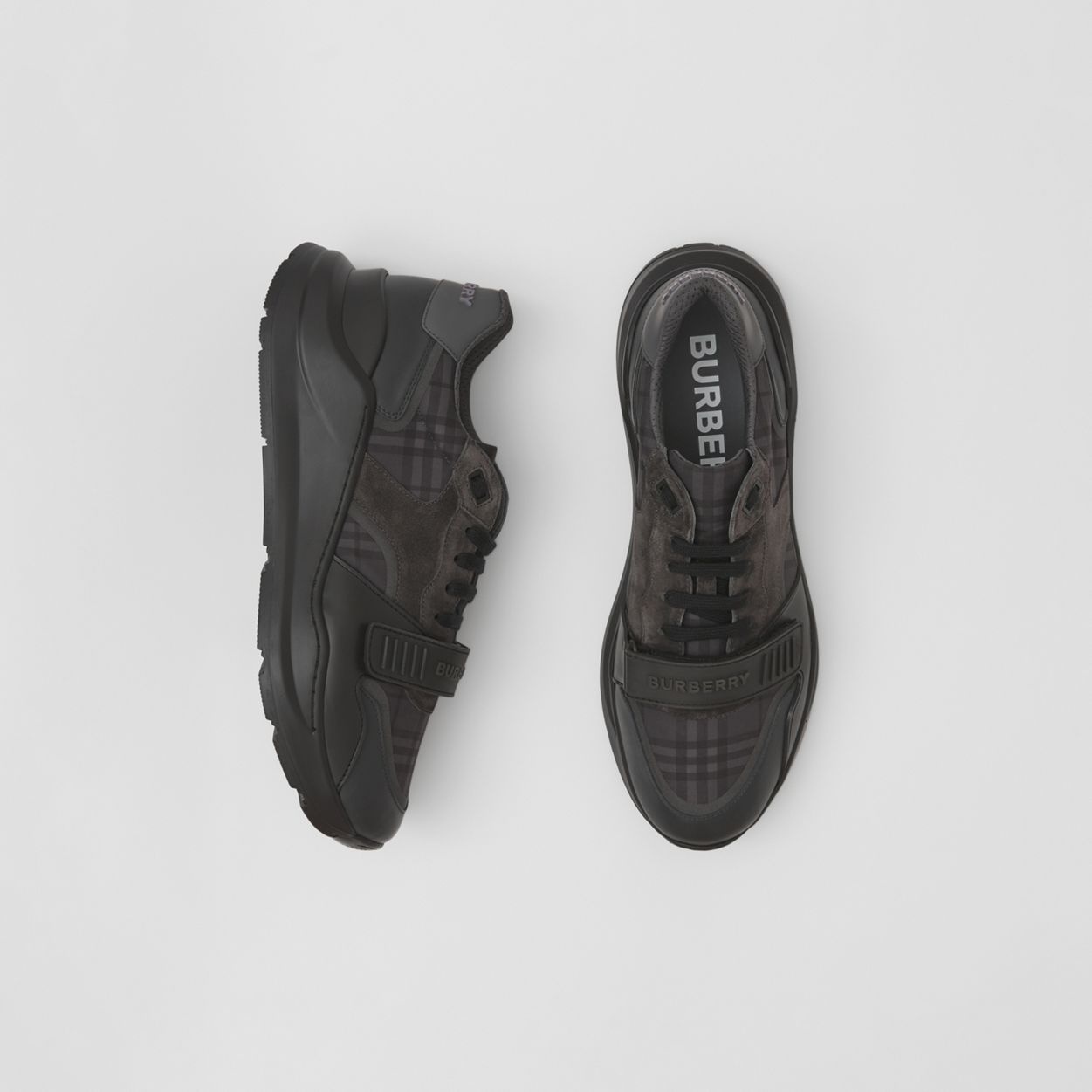 Vintage Check, Leather and Suede Sneakers - 2