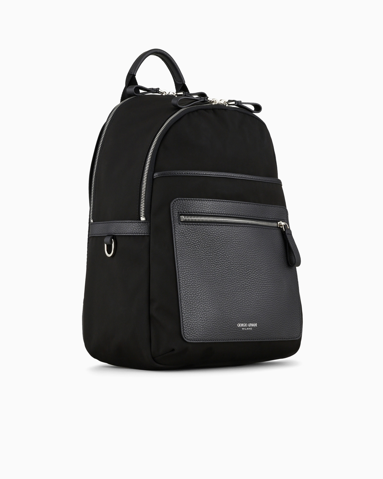 Recycled-nylon and pebbled-leather backpack - 2