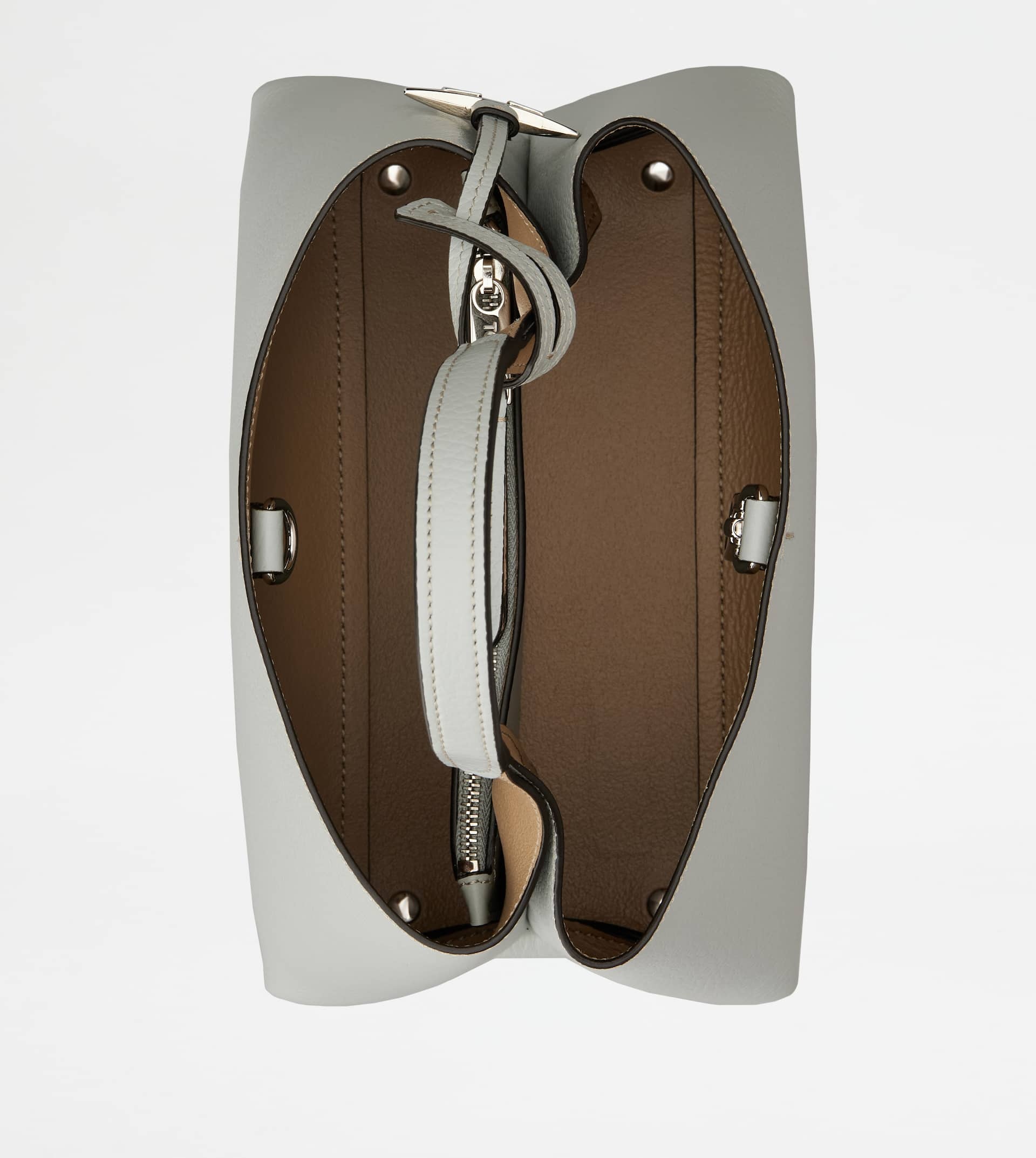 BAG IN LEATHER MICRO - GREY, NATURAL - 4