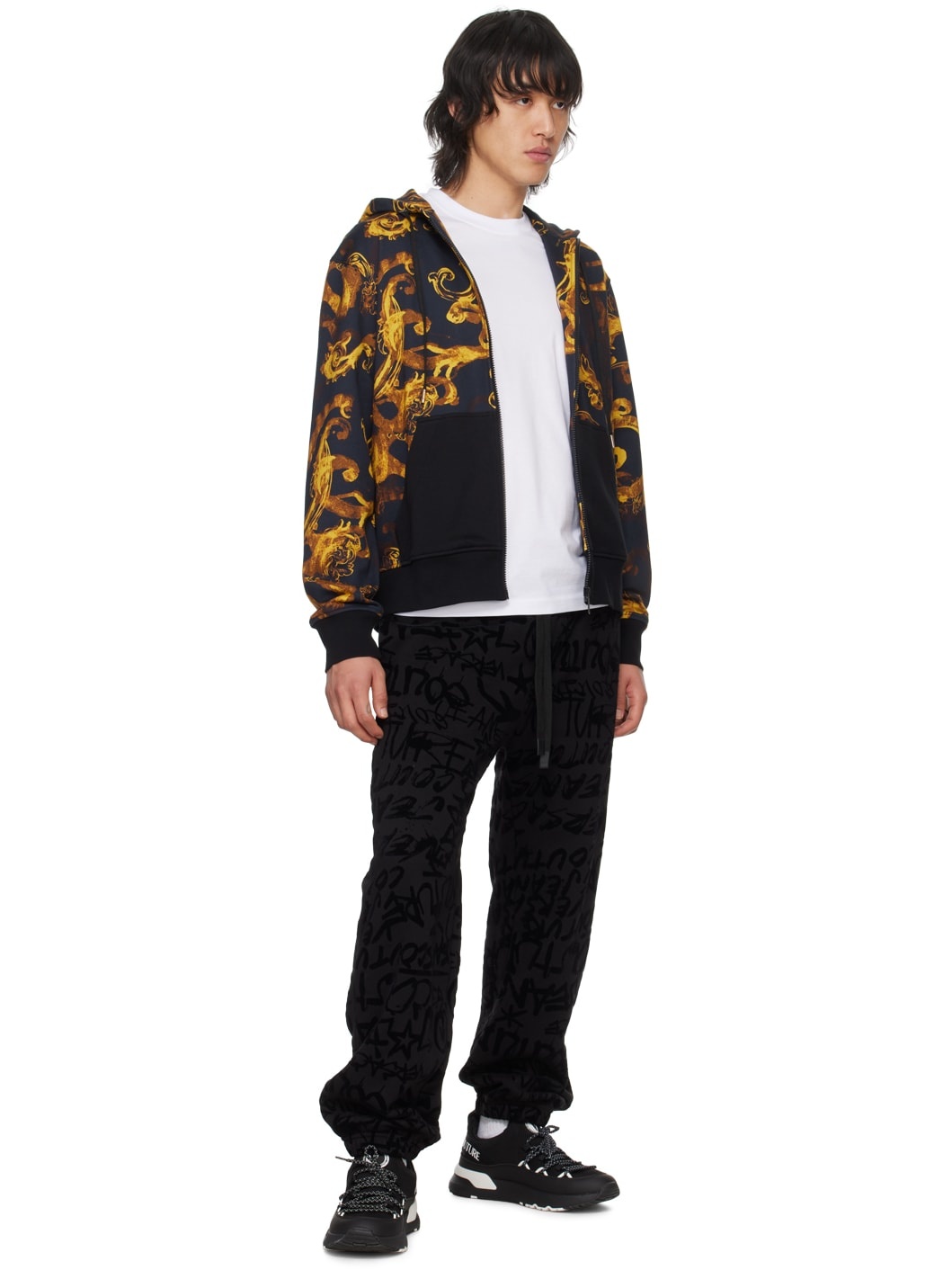 Black Watercolour Couture Hoodie - 4