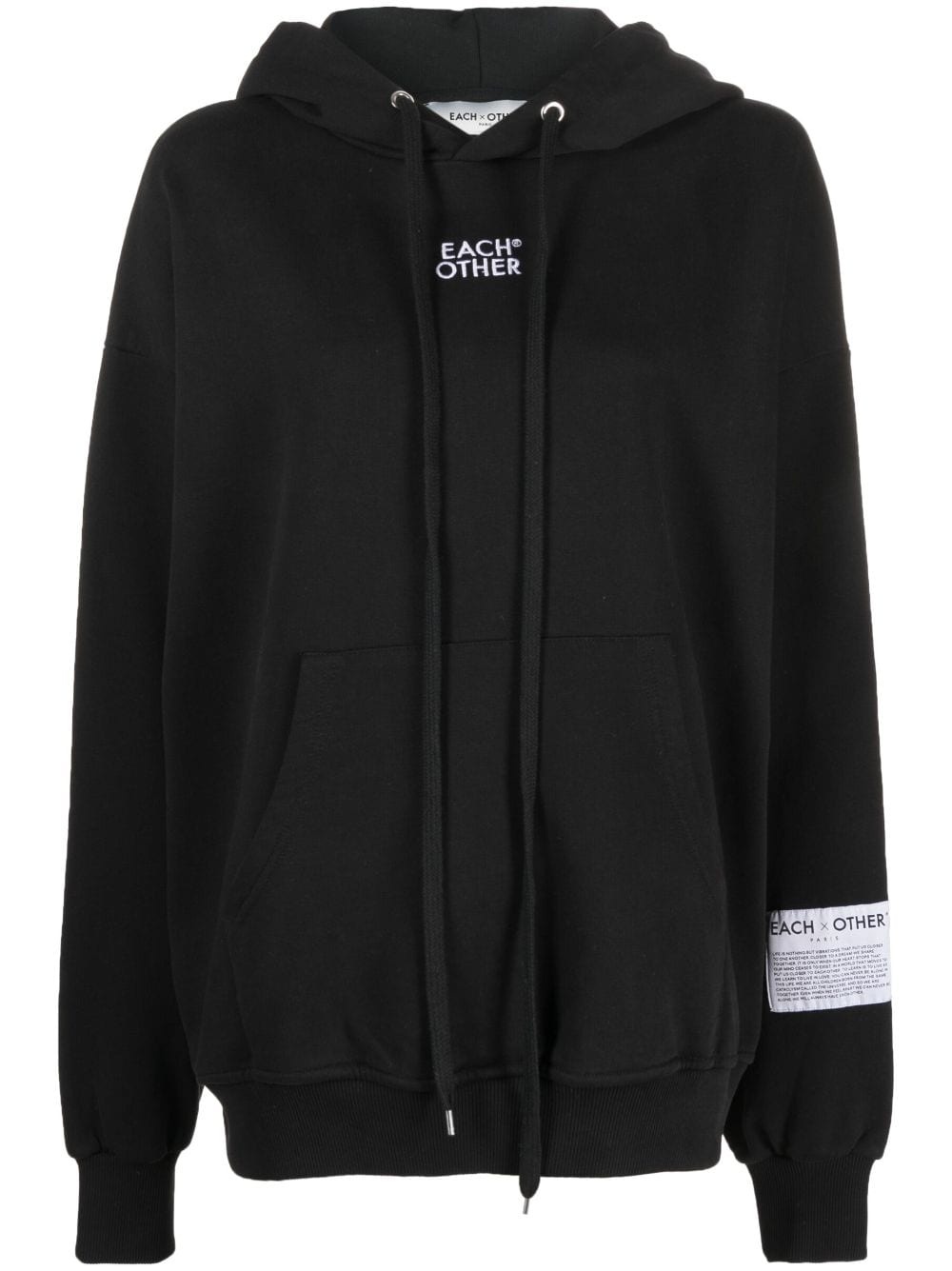 logo-print drop-shoulder hoodie - 1