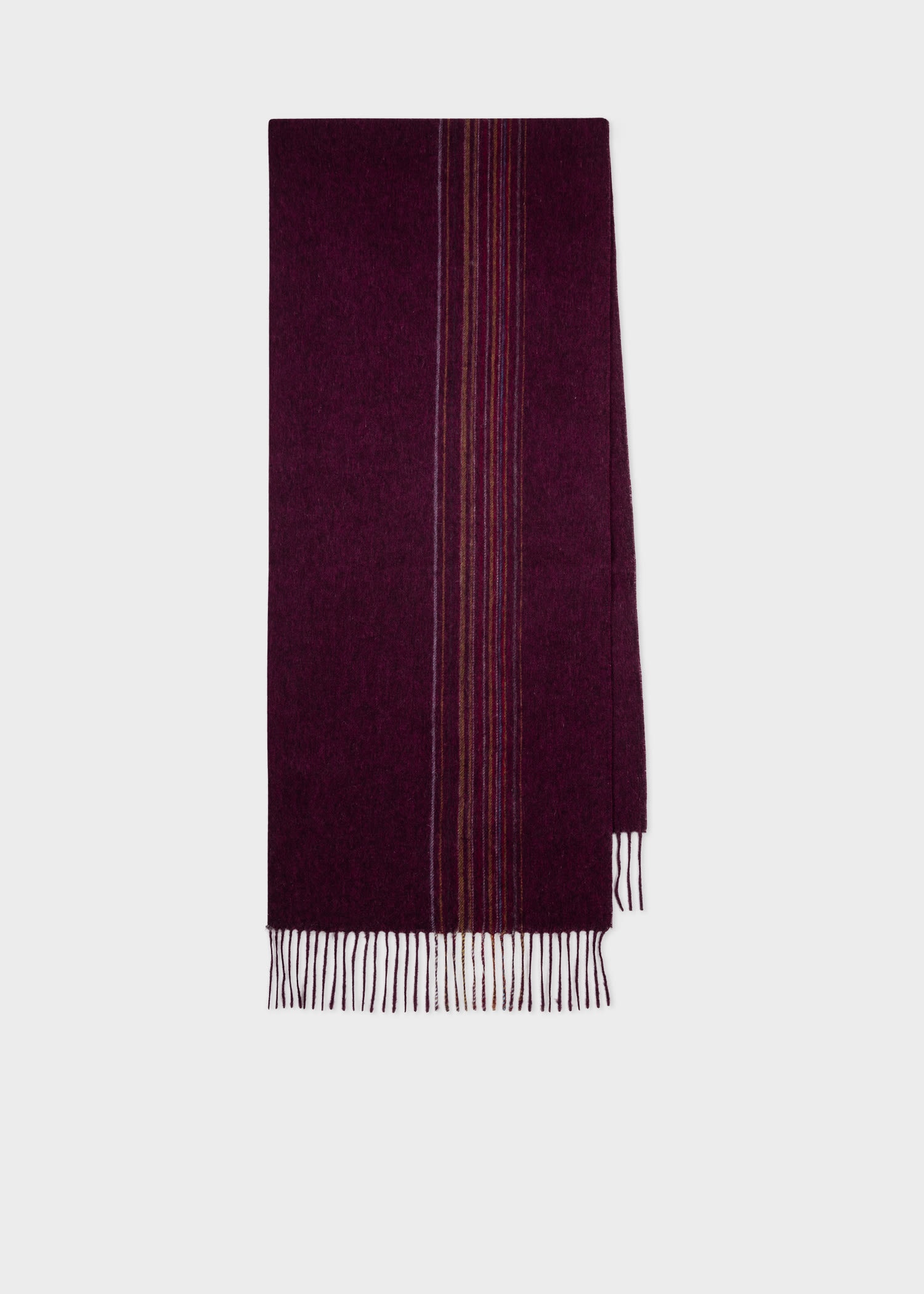 'Signature Stripe' Lambswool-Cashmere Scarf - 1