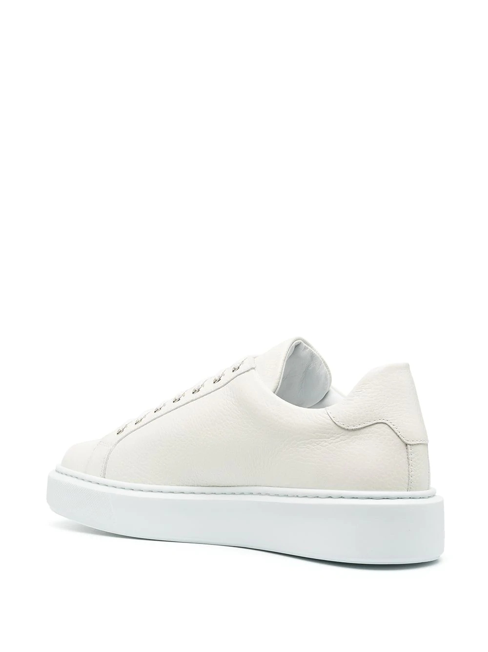 grained leather sneakers - 3