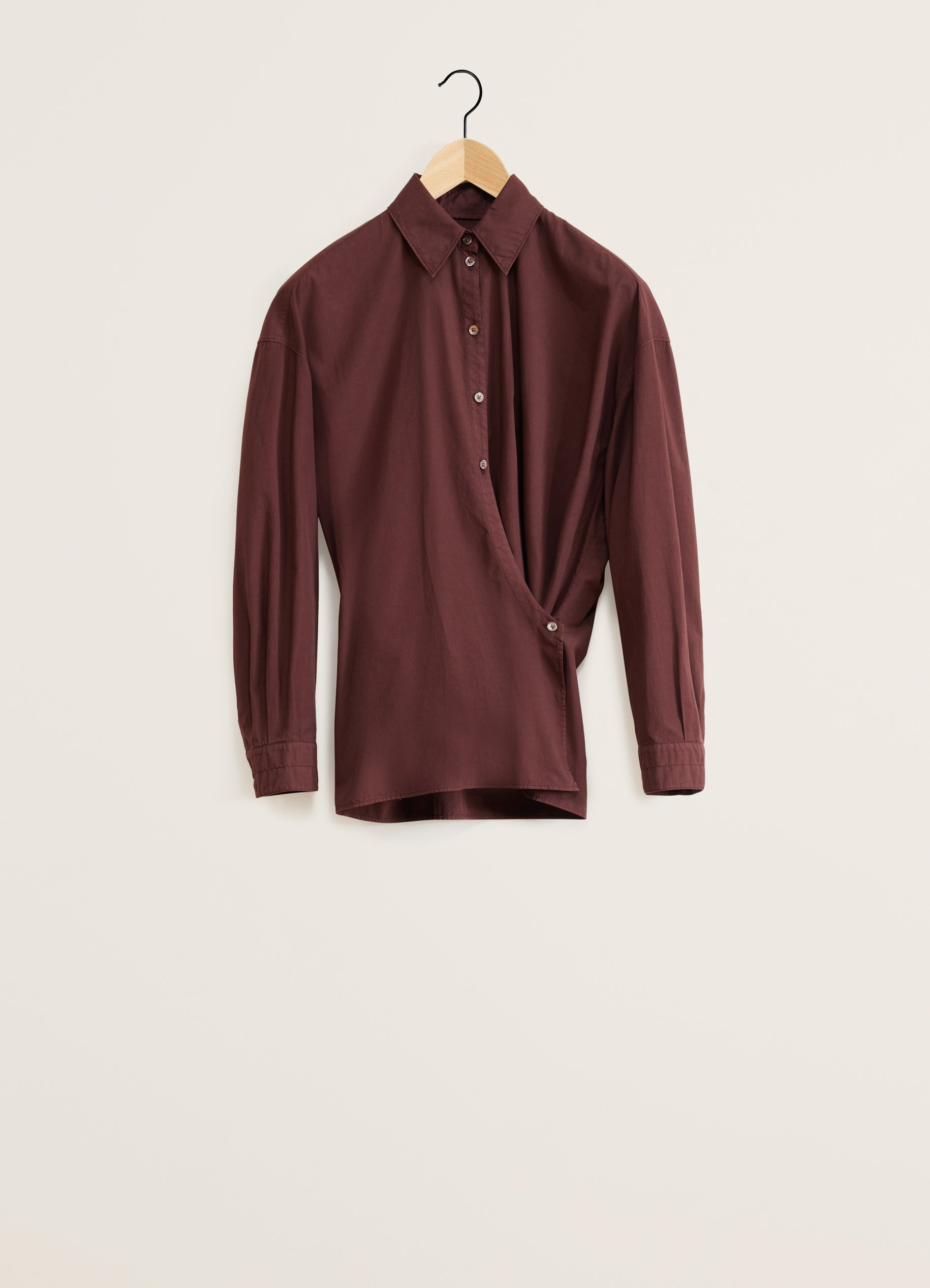 STRAIGHT COLLAR TWISTED SHIRT - 1