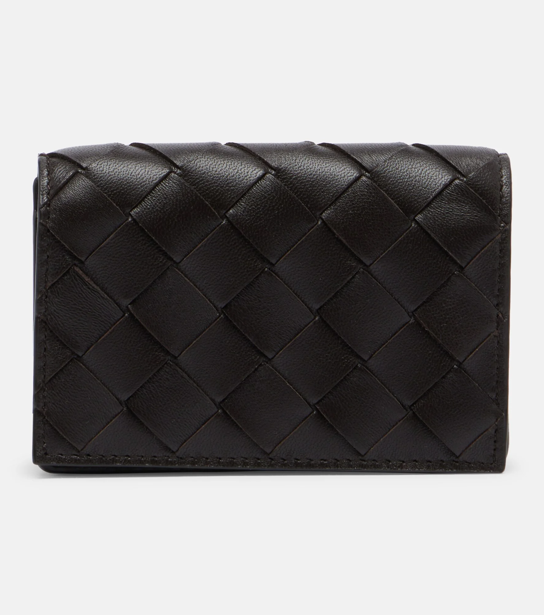 Intrecciato leather card holder - 1
