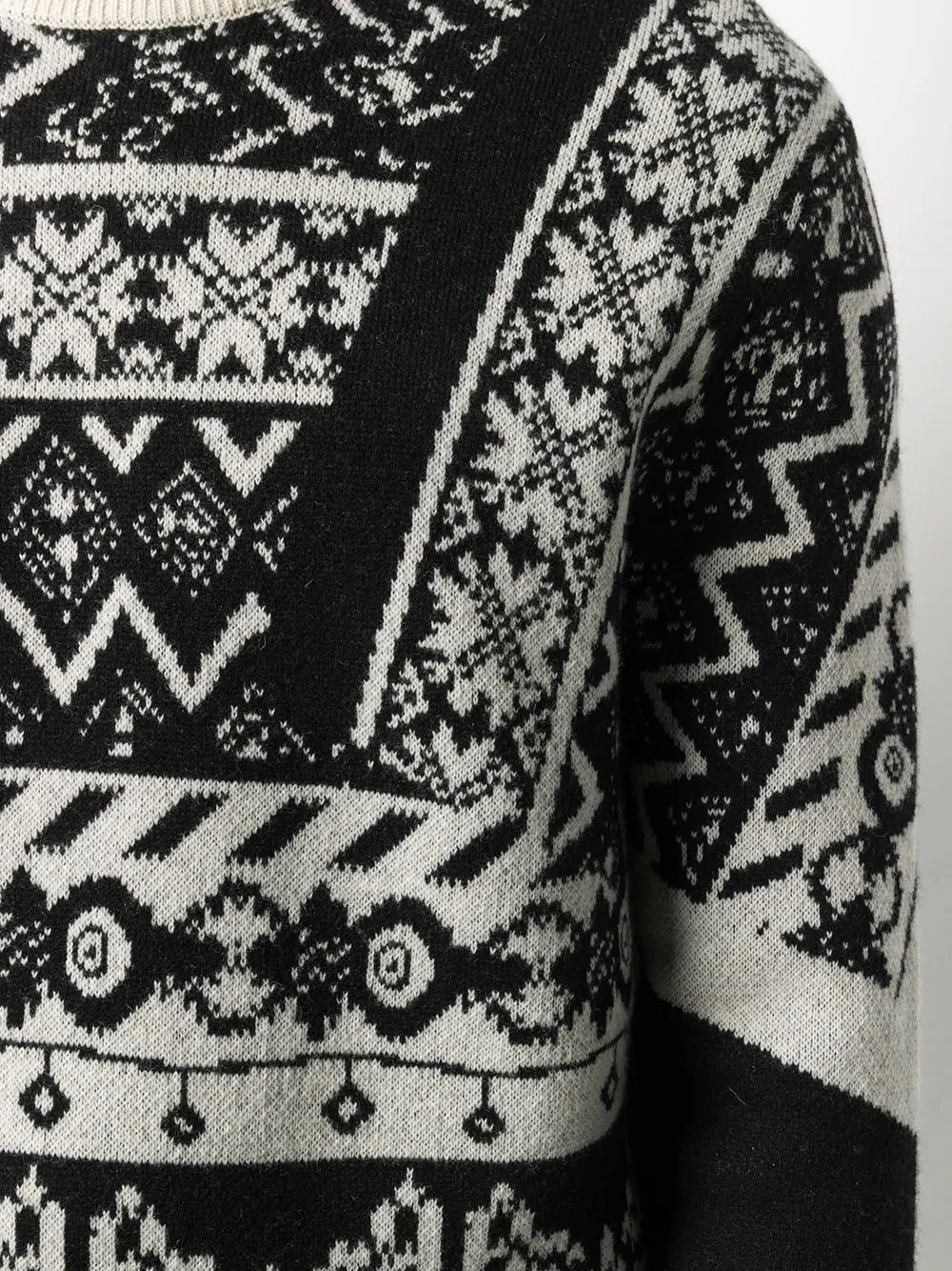 intarsia crew neck jumper - 5