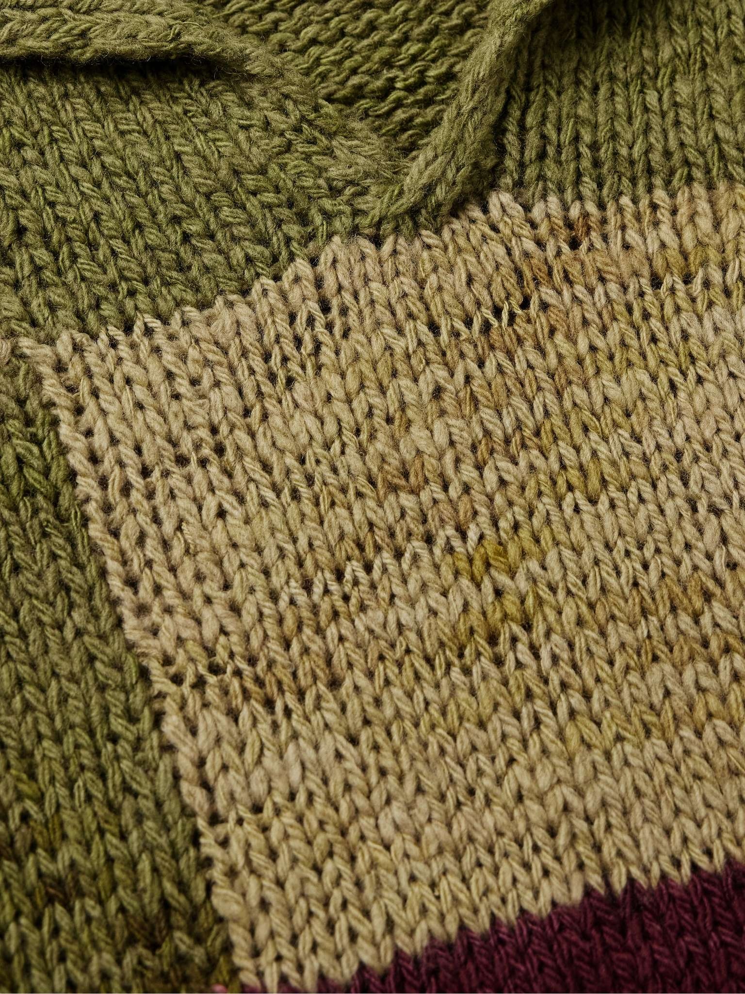 Patchwork Checked Wool Sweater - 4