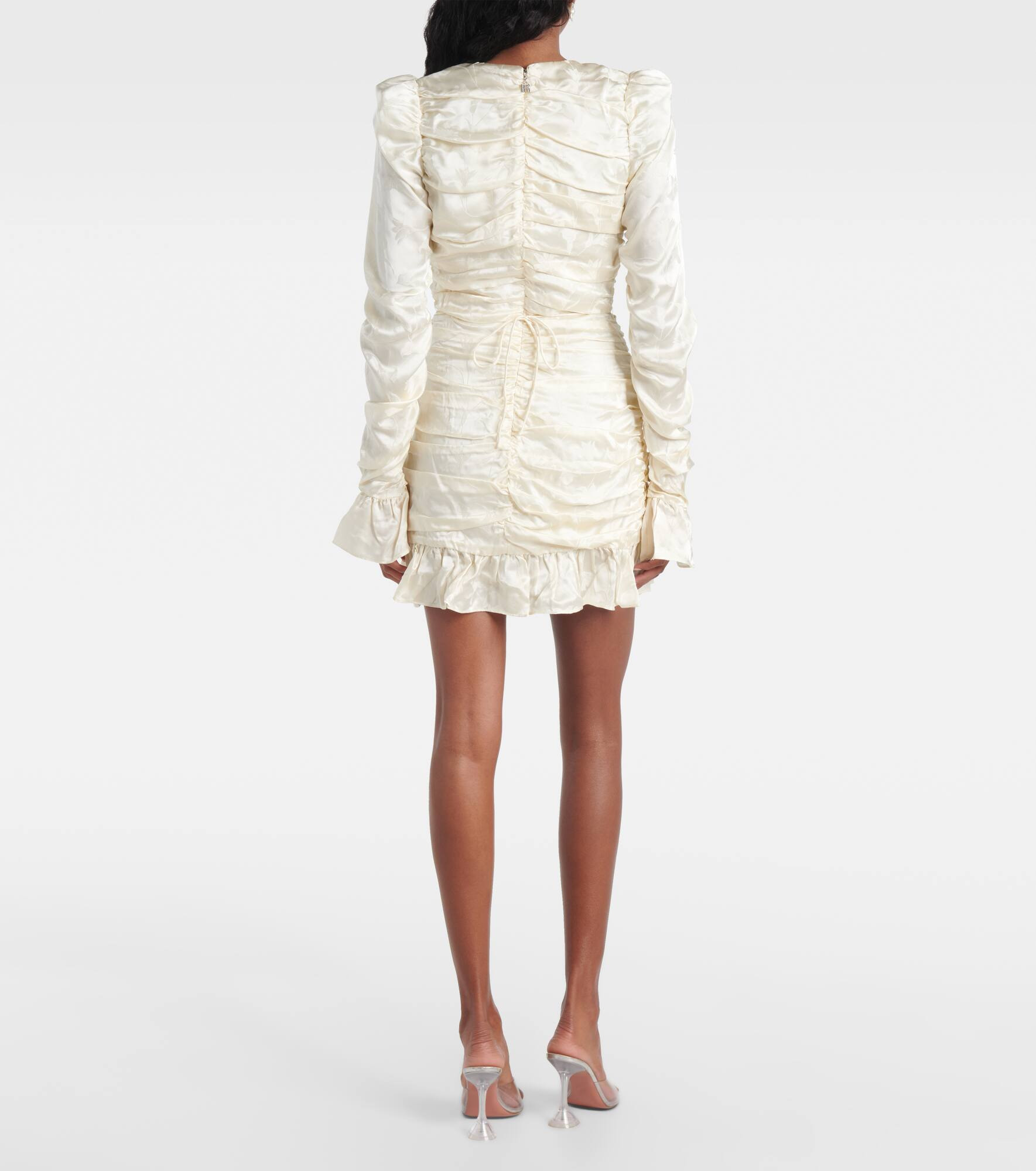 Bridal ruched silk satin minidress - 3