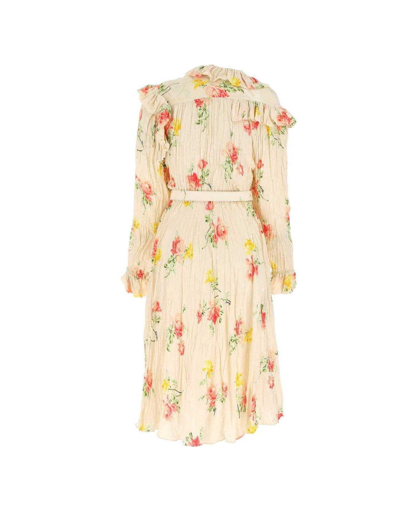Vintage Flower Offshoulder Dress - 2