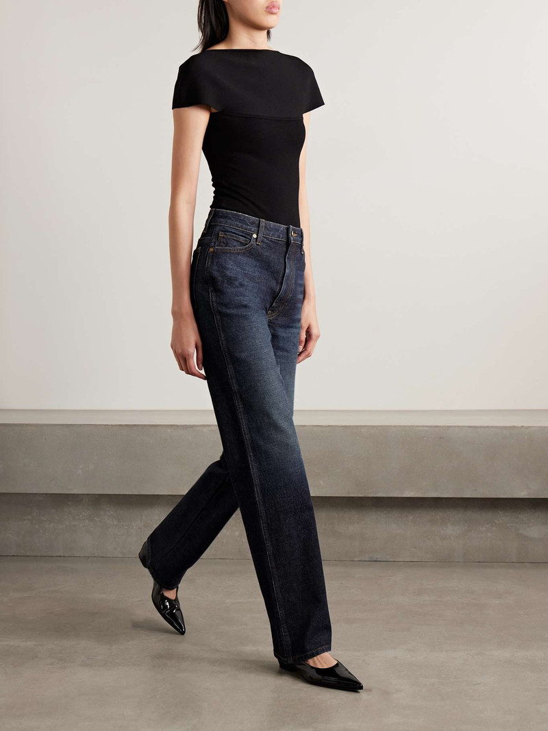 KHAITE Danielle high-rise straight-leg jeans Dark denim outlook