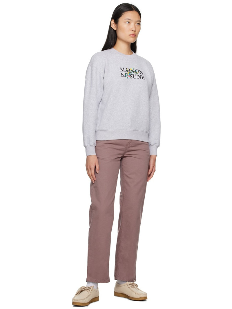 Maison Kitsuné Gray Flowers Sweatshirt outlook