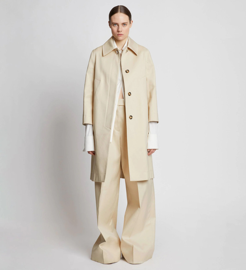 Proenza Schouler Cotton Gabardine Single Breasted Coat outlook