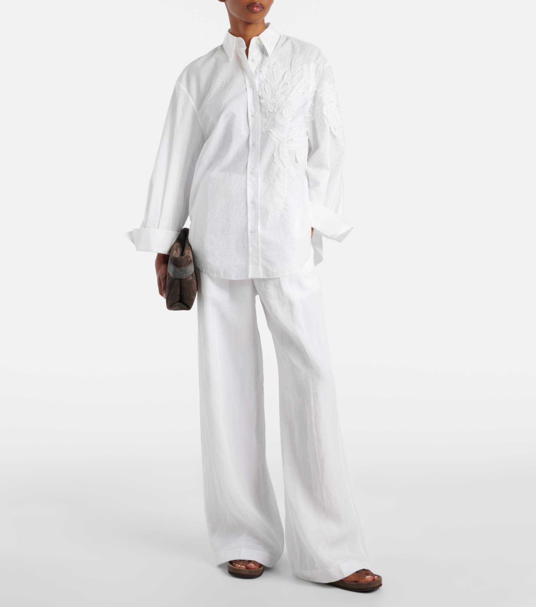 Cotton wide-leg pants - 2
