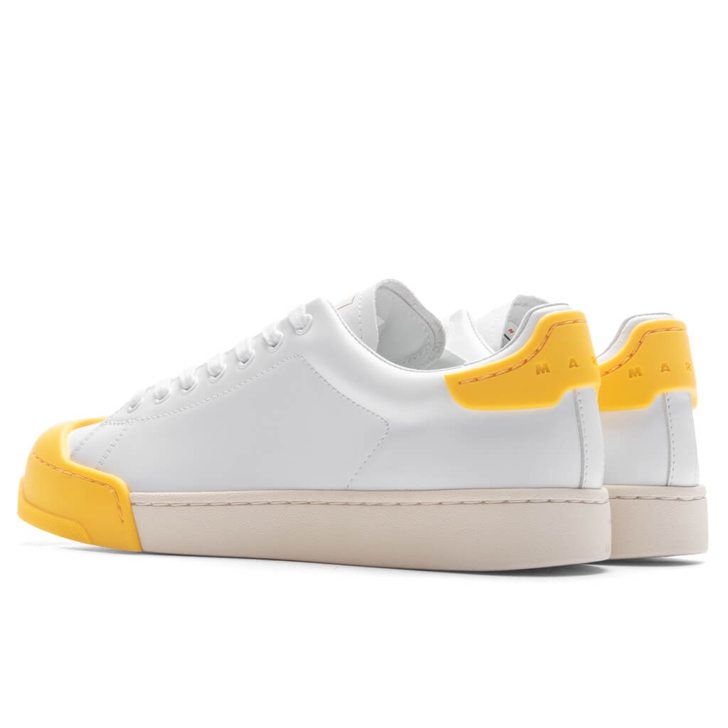 LEATHER SNEAKERS - LILY WHITE/YELLOW - 3