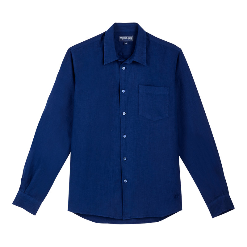Men Linen Shirt Solid - 1