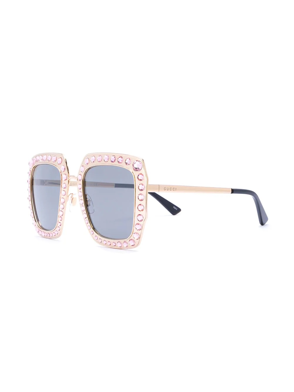 Oversized acetate glitter sunglasses - 2