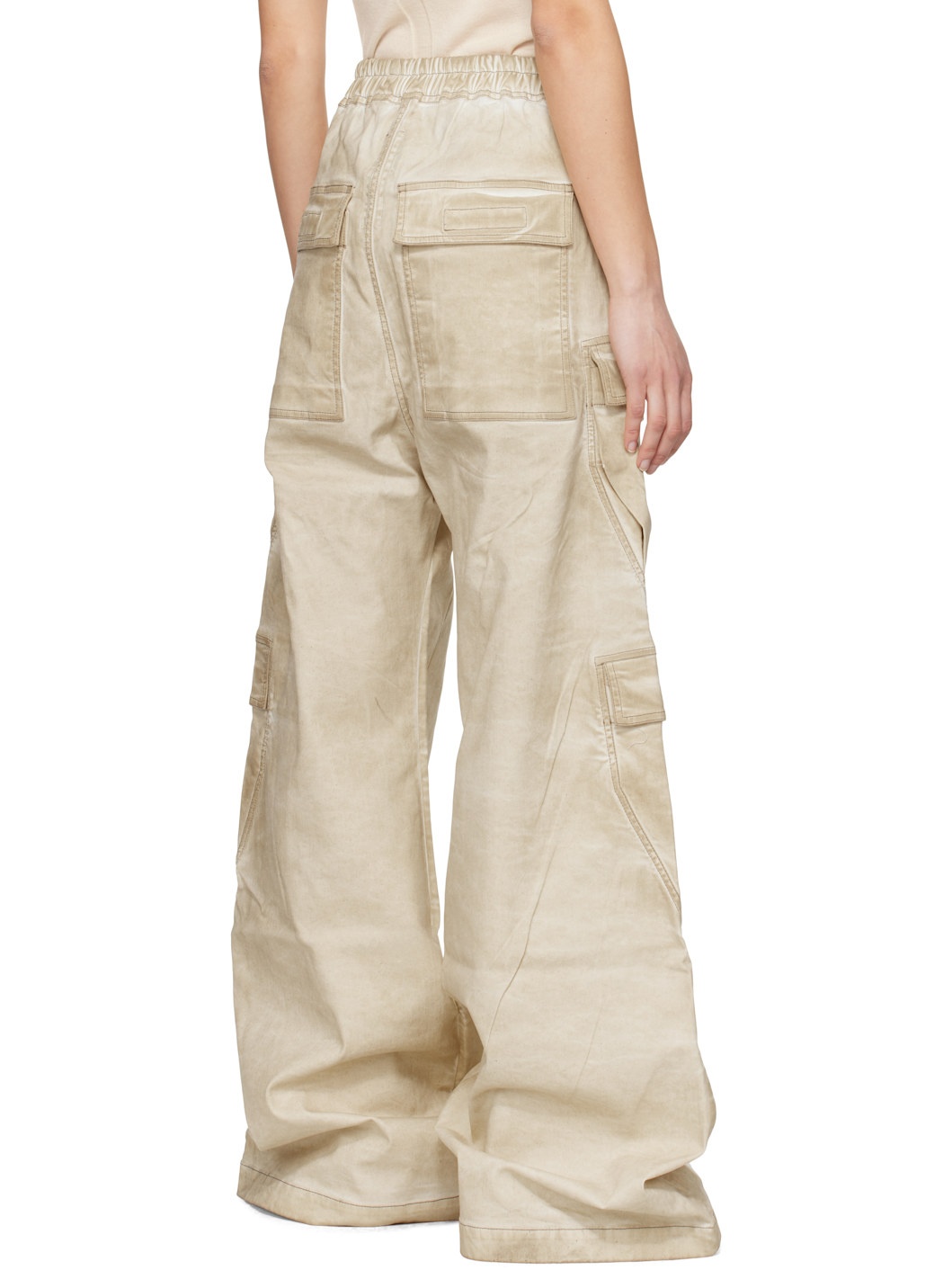 Beige Hollywood Double Cargo Jumbo Belas Jeans - 3