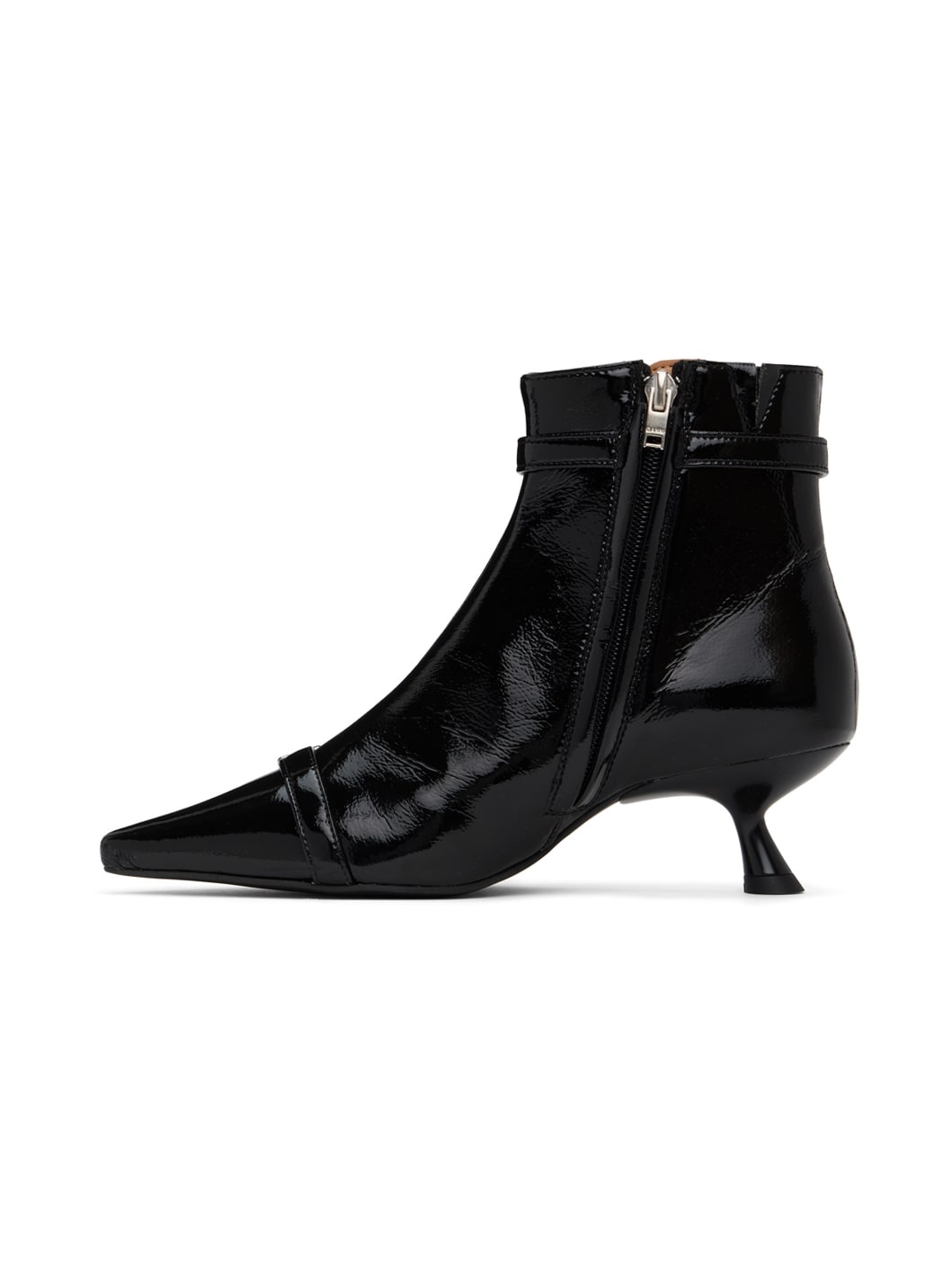 Black Eyelets Kitten Heel Boots - 3