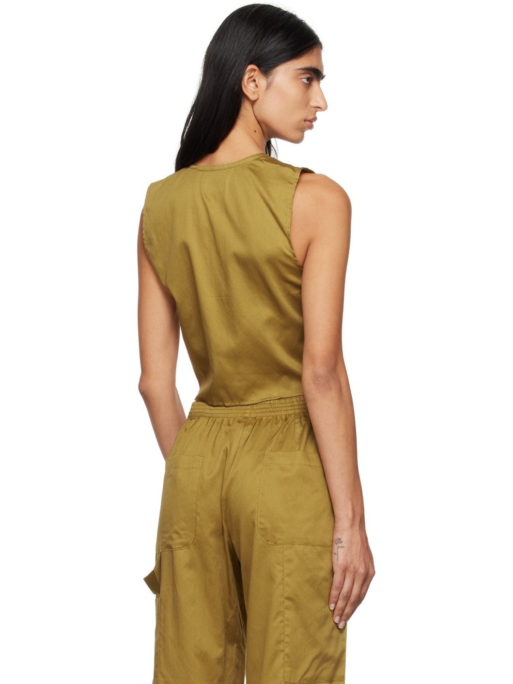 Khaki Yoko Tie Top - 3