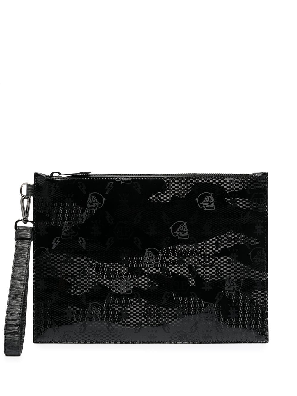 monogram-logo clutch bag - 1