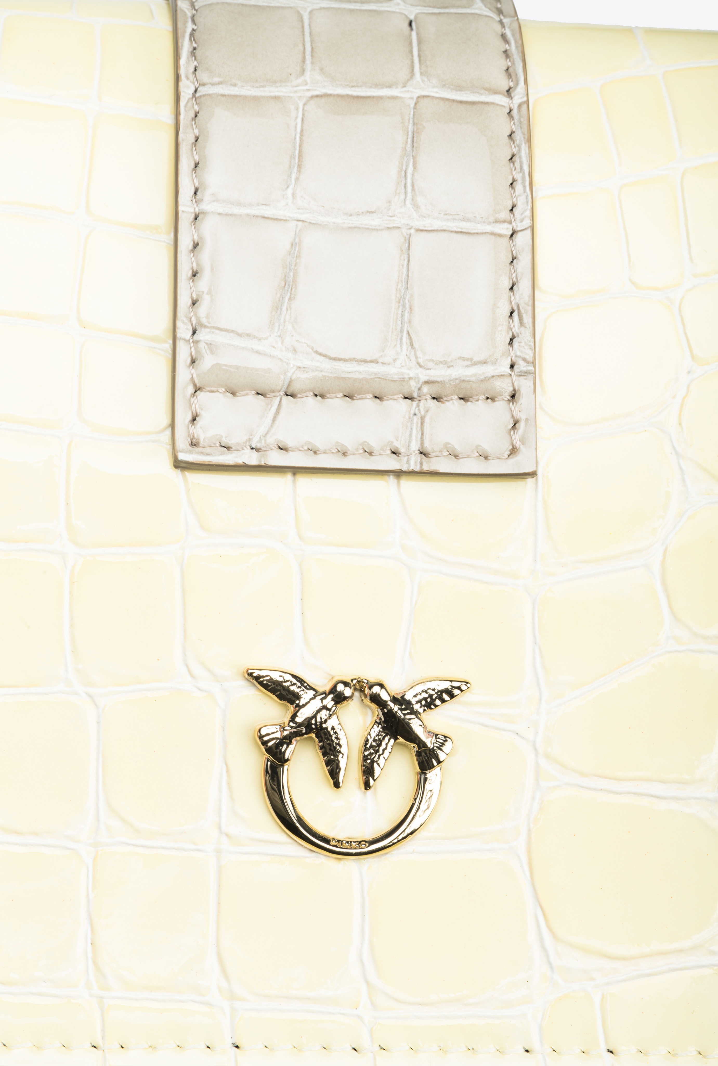 PINKO GALLERIA MINI LOVE BAG ONE IN SHINY TWO-TONE CROCODILE-PRINT LEATHER - 4