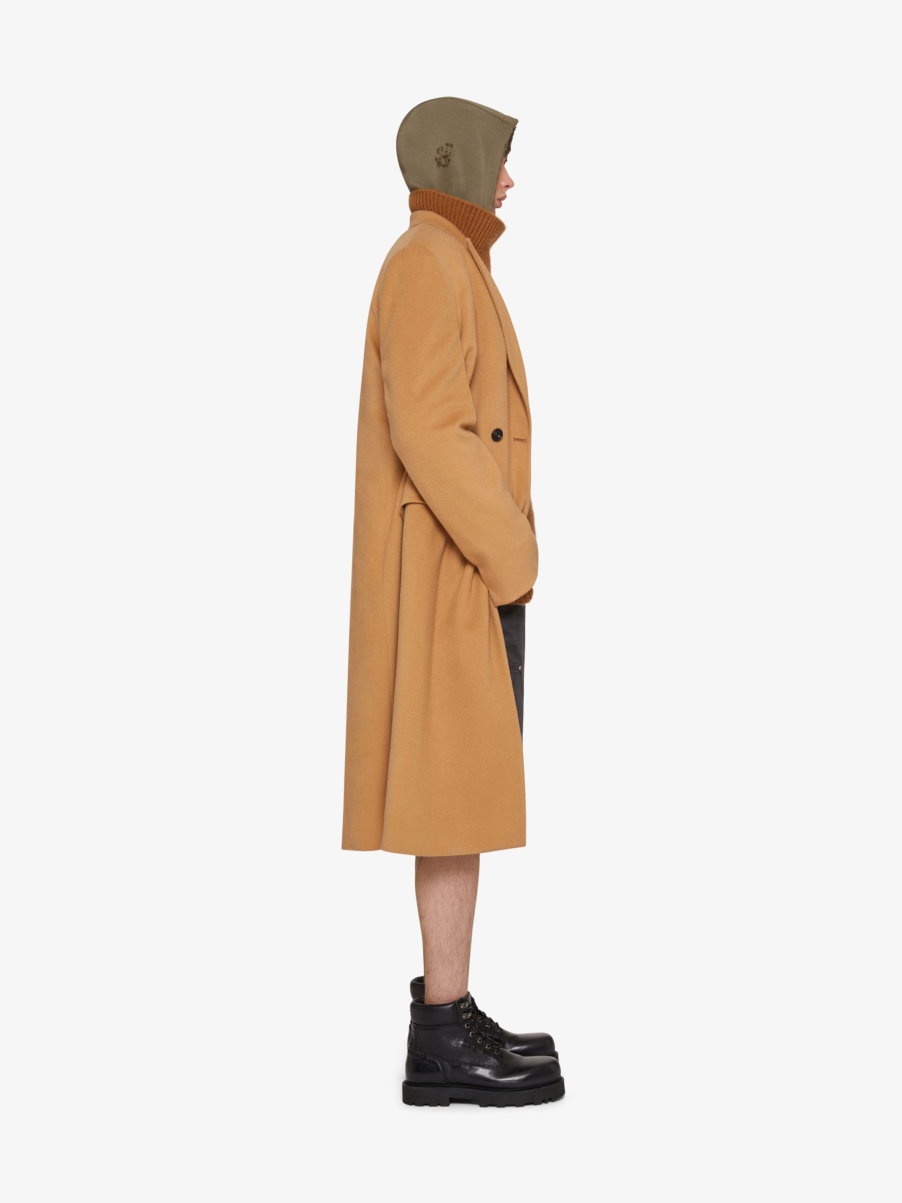 LONG COAT IN WOOL AND CASHMERE - 3