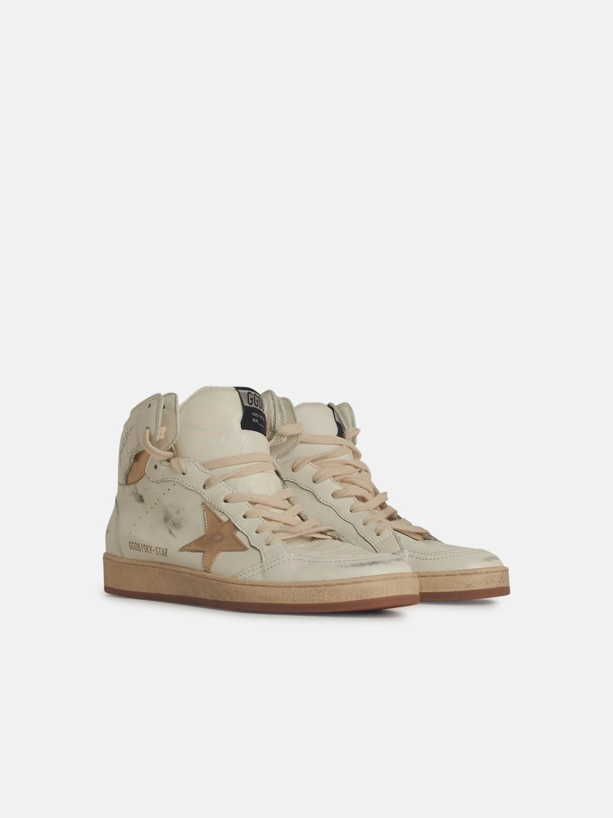 'SKY STAR' WHITE LEATHER SNEAKERS - 2