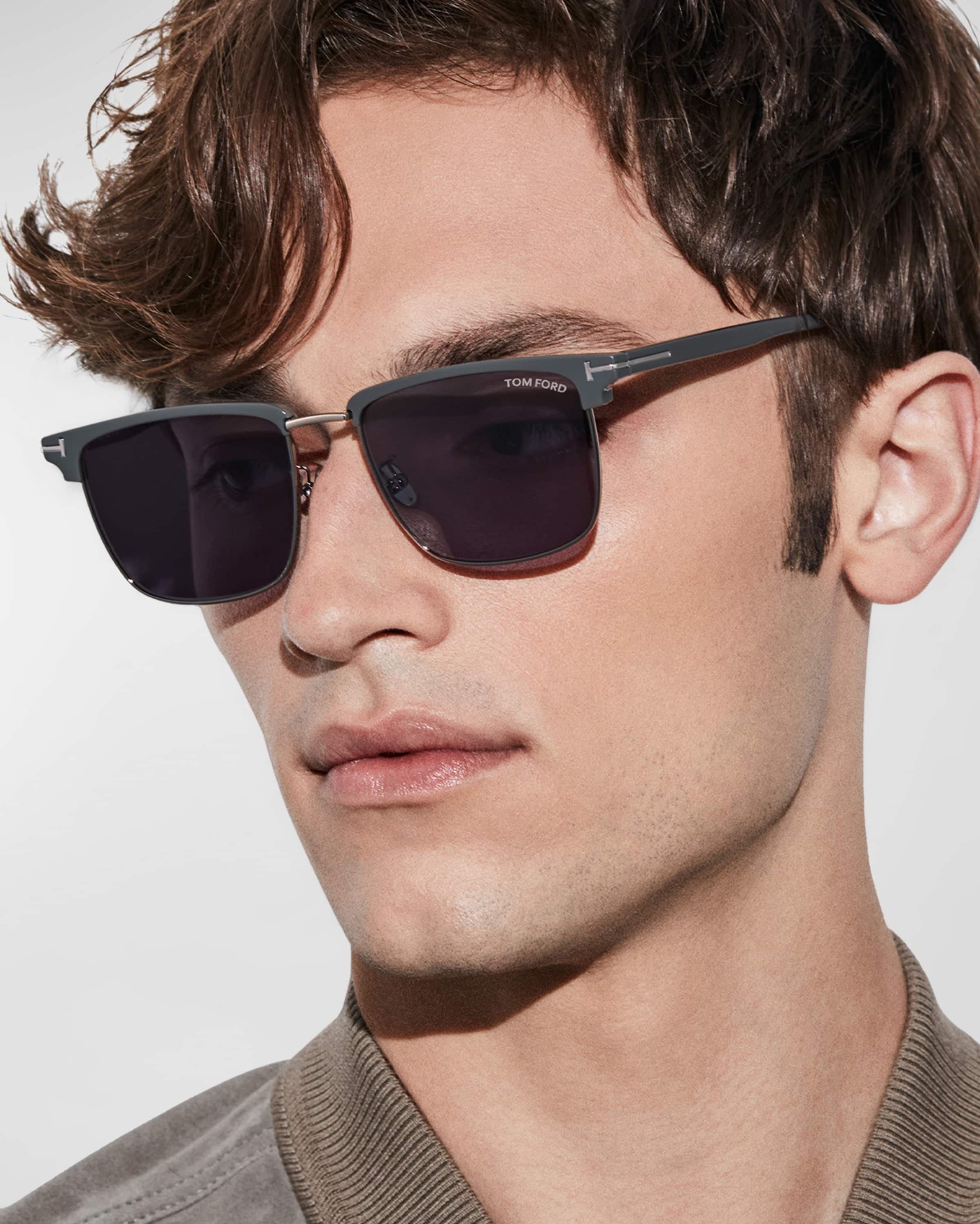 Men's FT0997-Hudson Half-Rim Square Sunglasses - 4