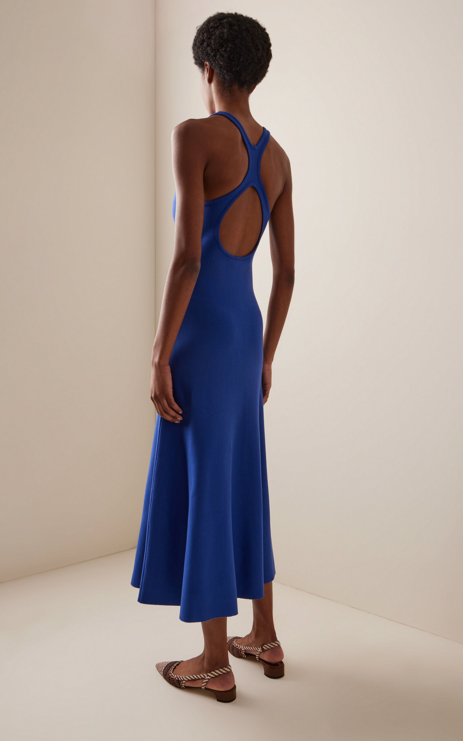Bastien Silk Racerback Midi Dress blue - 4