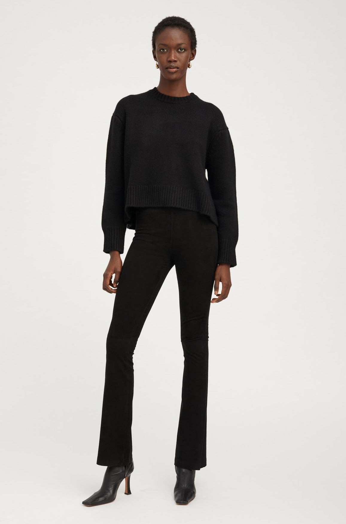 BLACK SUEDE MICRO FLARE - 6
