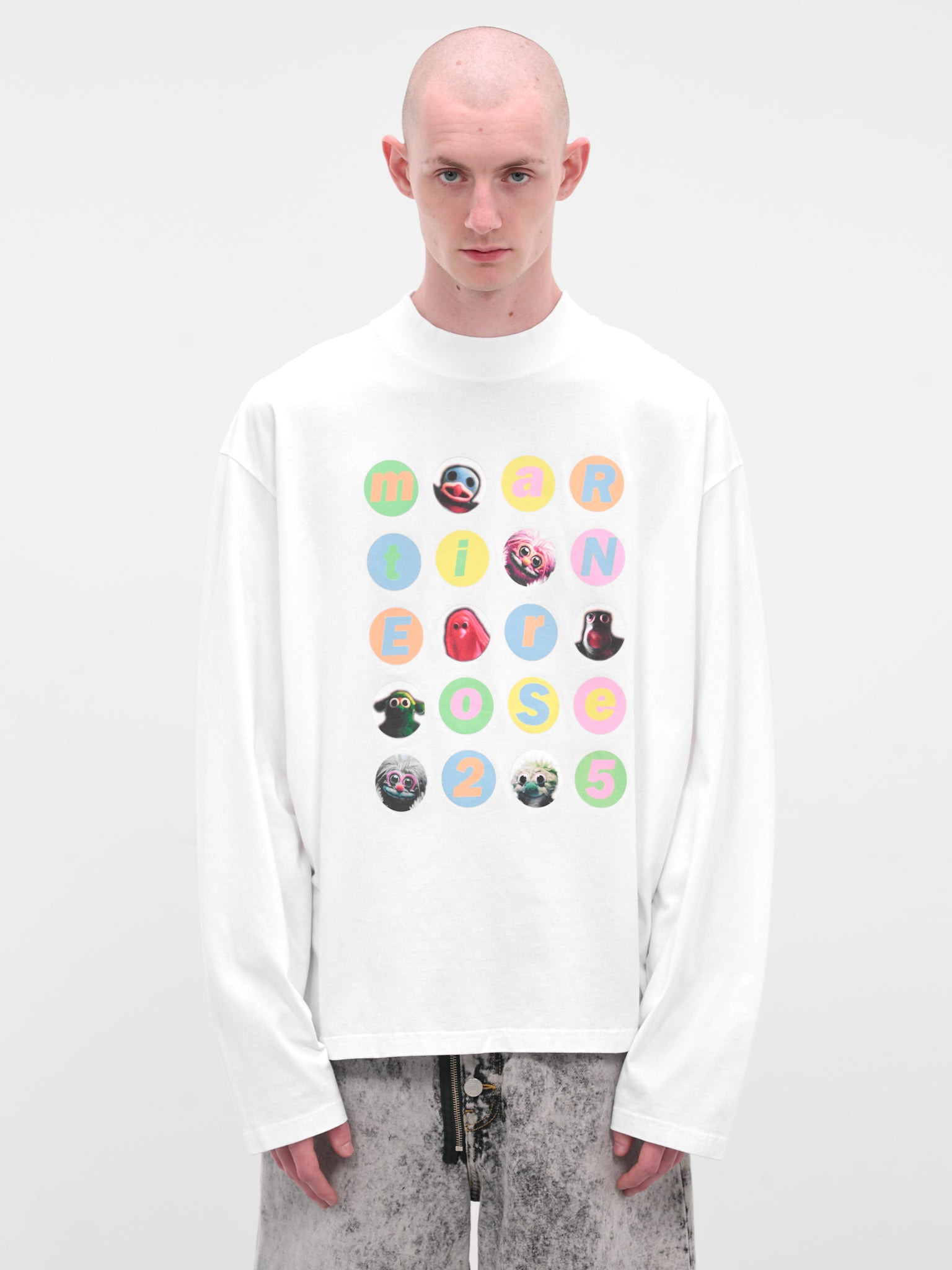 White Oversized Graphic Long Sleeve - 1
