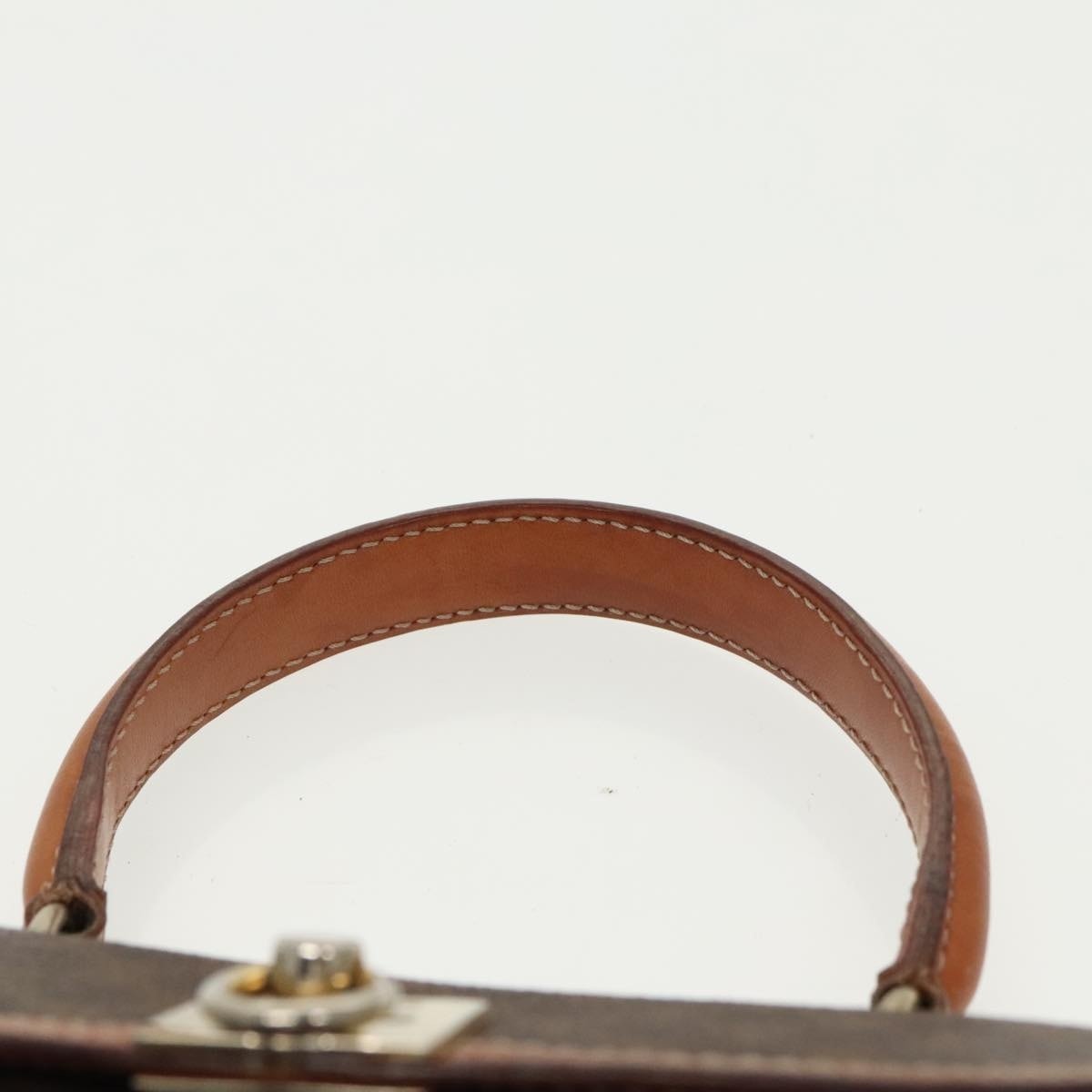 CELINE Macadam Canvas Hand Bag Pvc Leather Brown Gold - 8