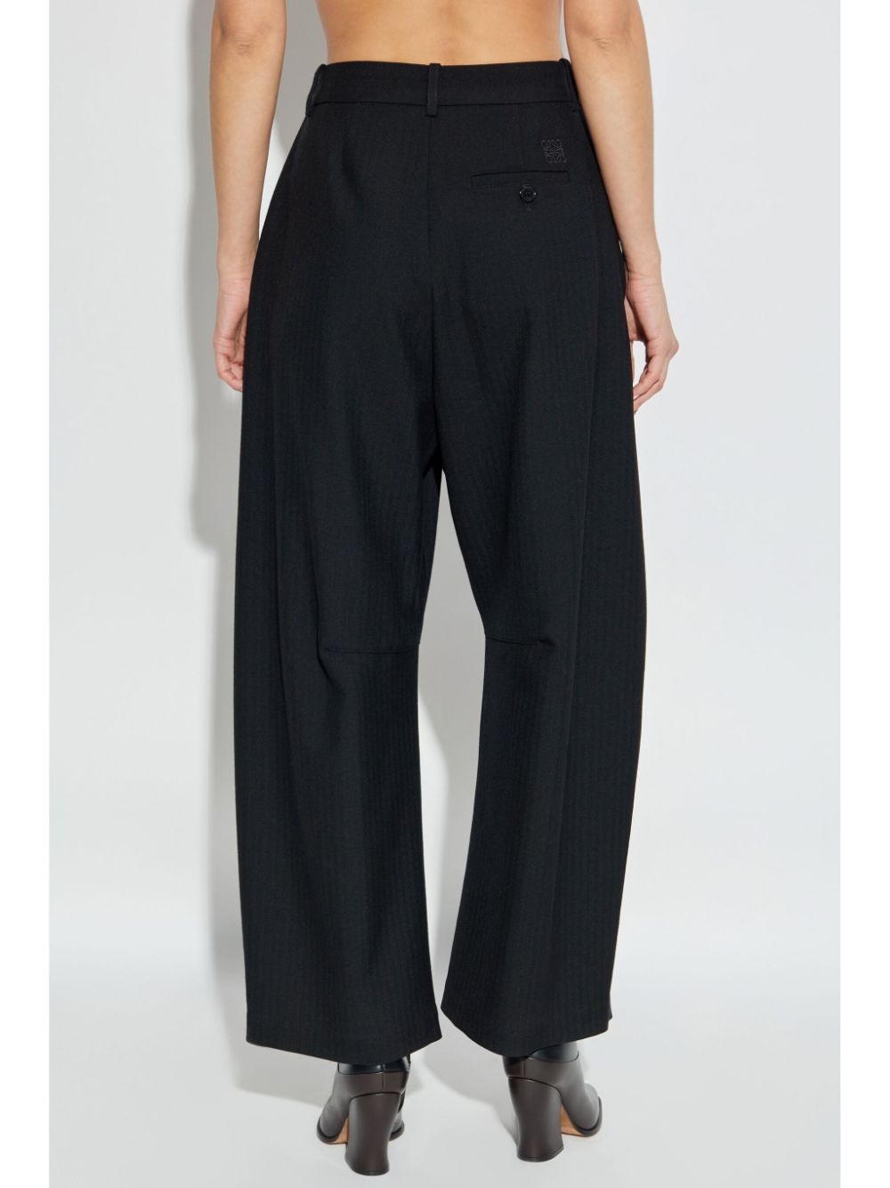 wool barrel trousers - 4