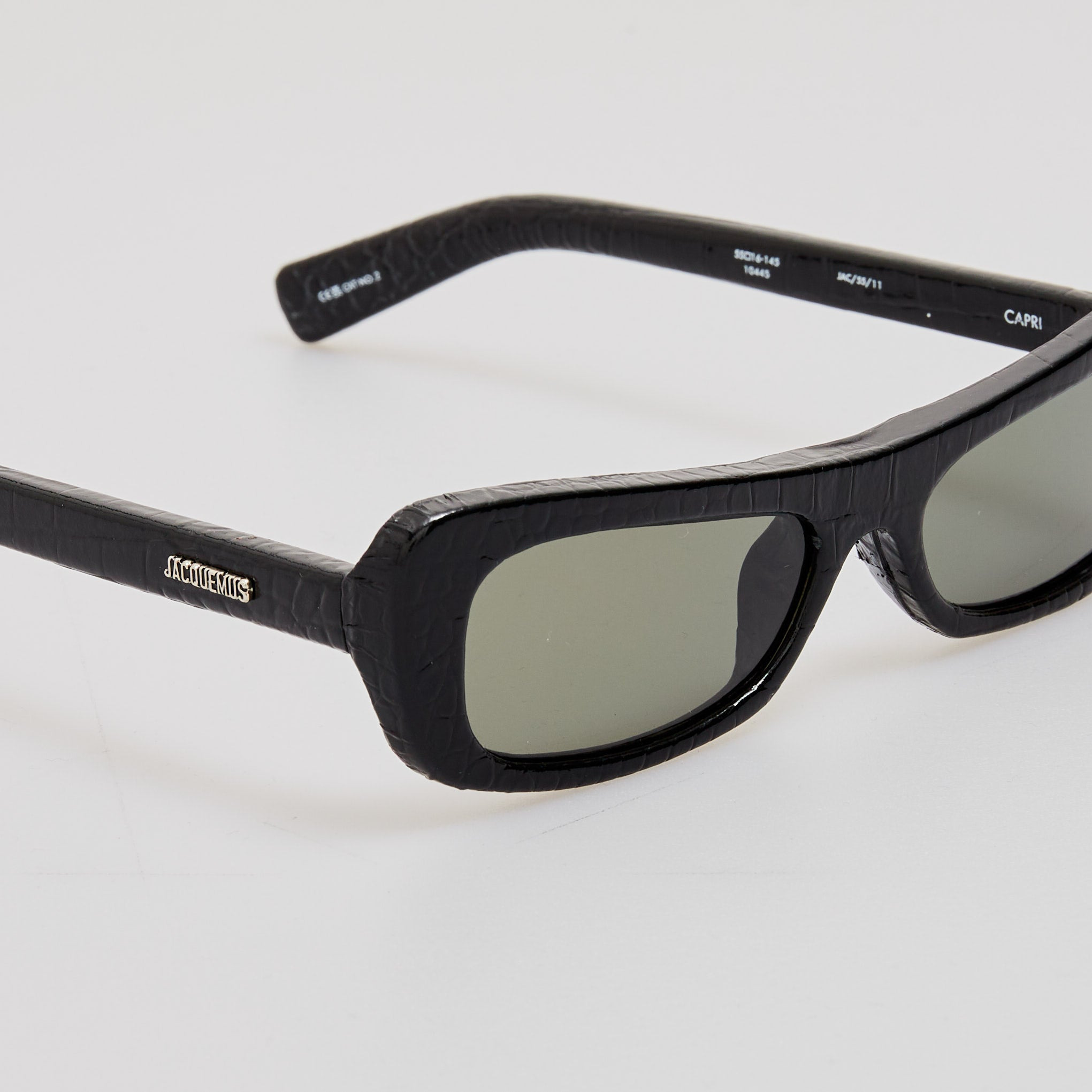 Capri Sunglasses in Black Crocodile - 3