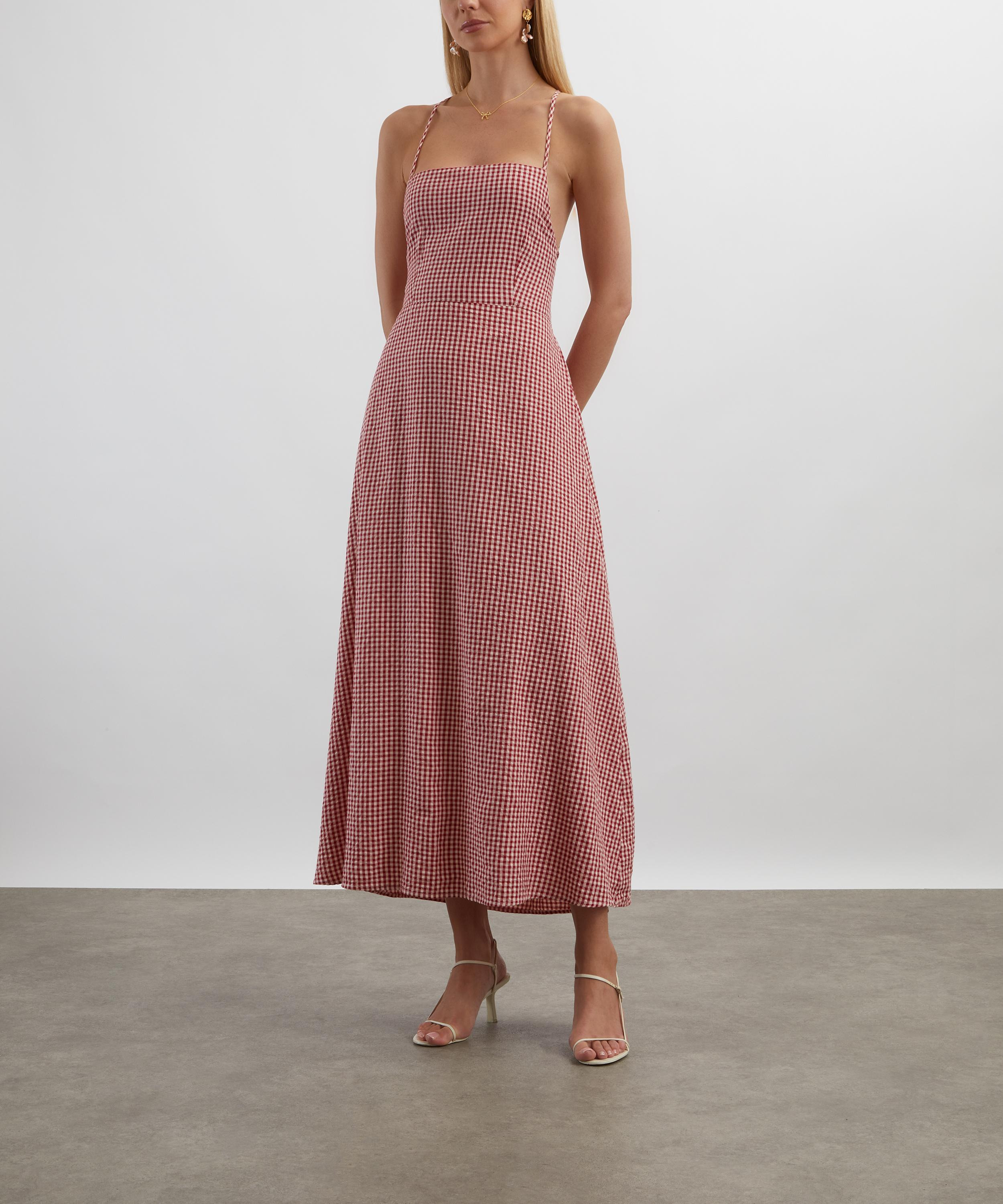 Lori Red Gingham Dress - 3