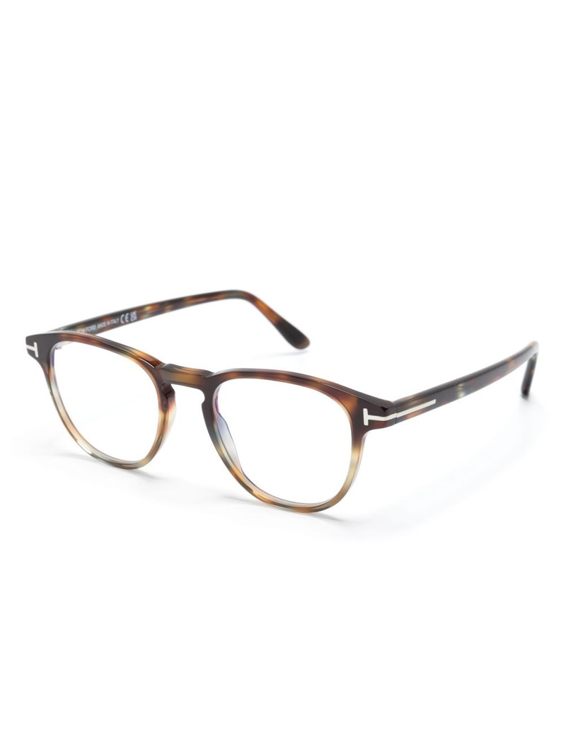 TOM FORD round-frame tortoiseshell-effect glasses outlook