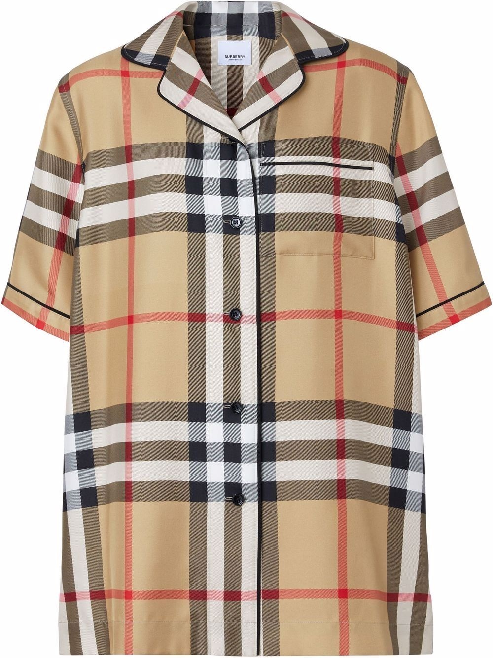 Vintage Check silk pajama shirt - 1