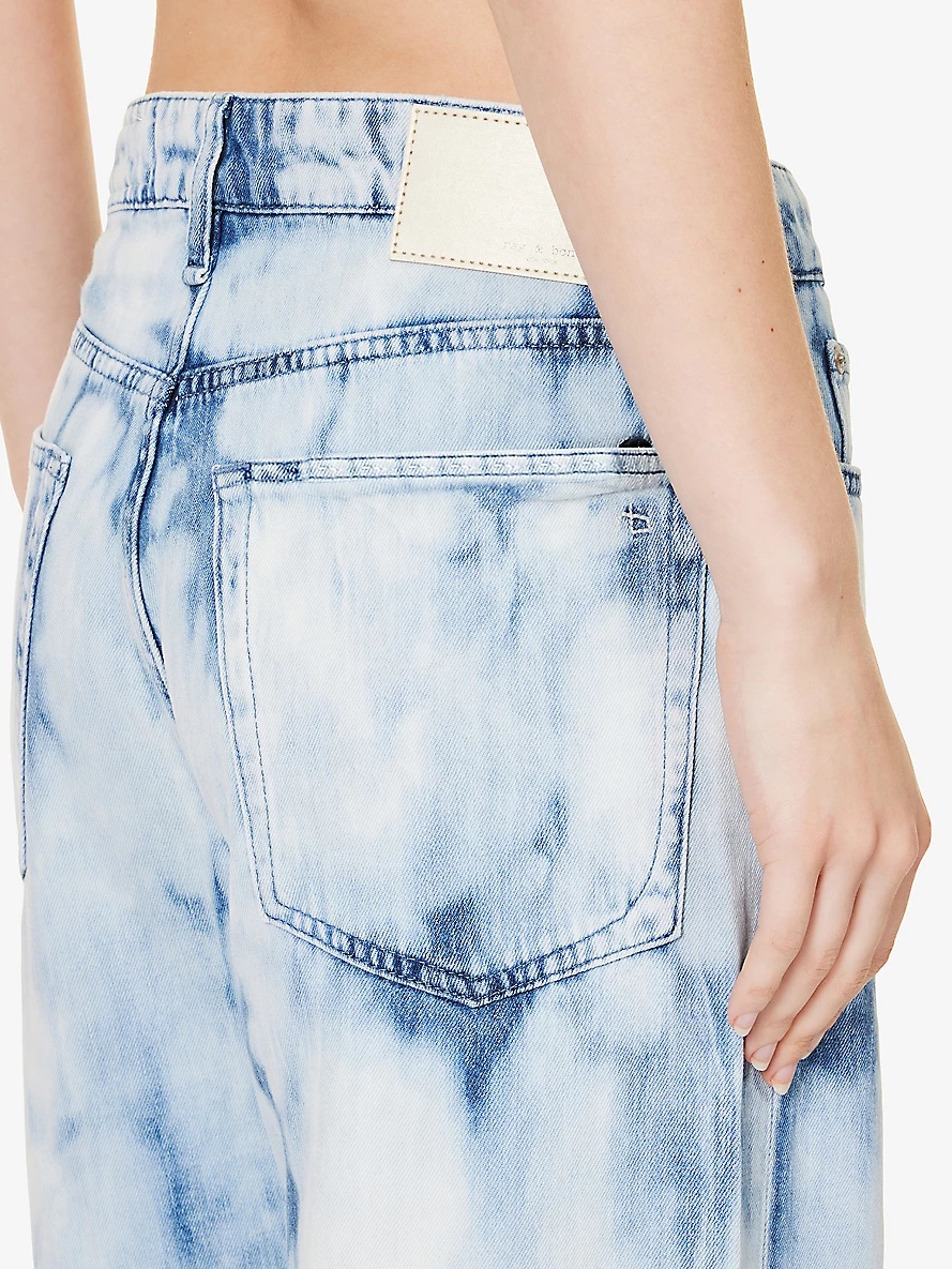 Logan tie-dye wide-leg mid-rise denim jeans - 5