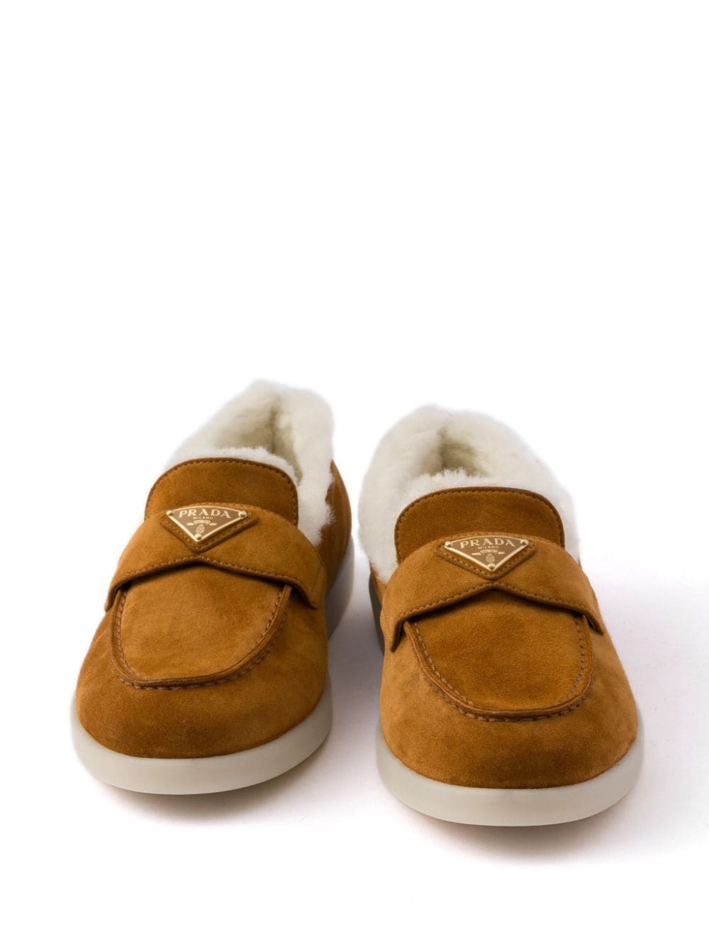 Suede and shearling loafers - 5