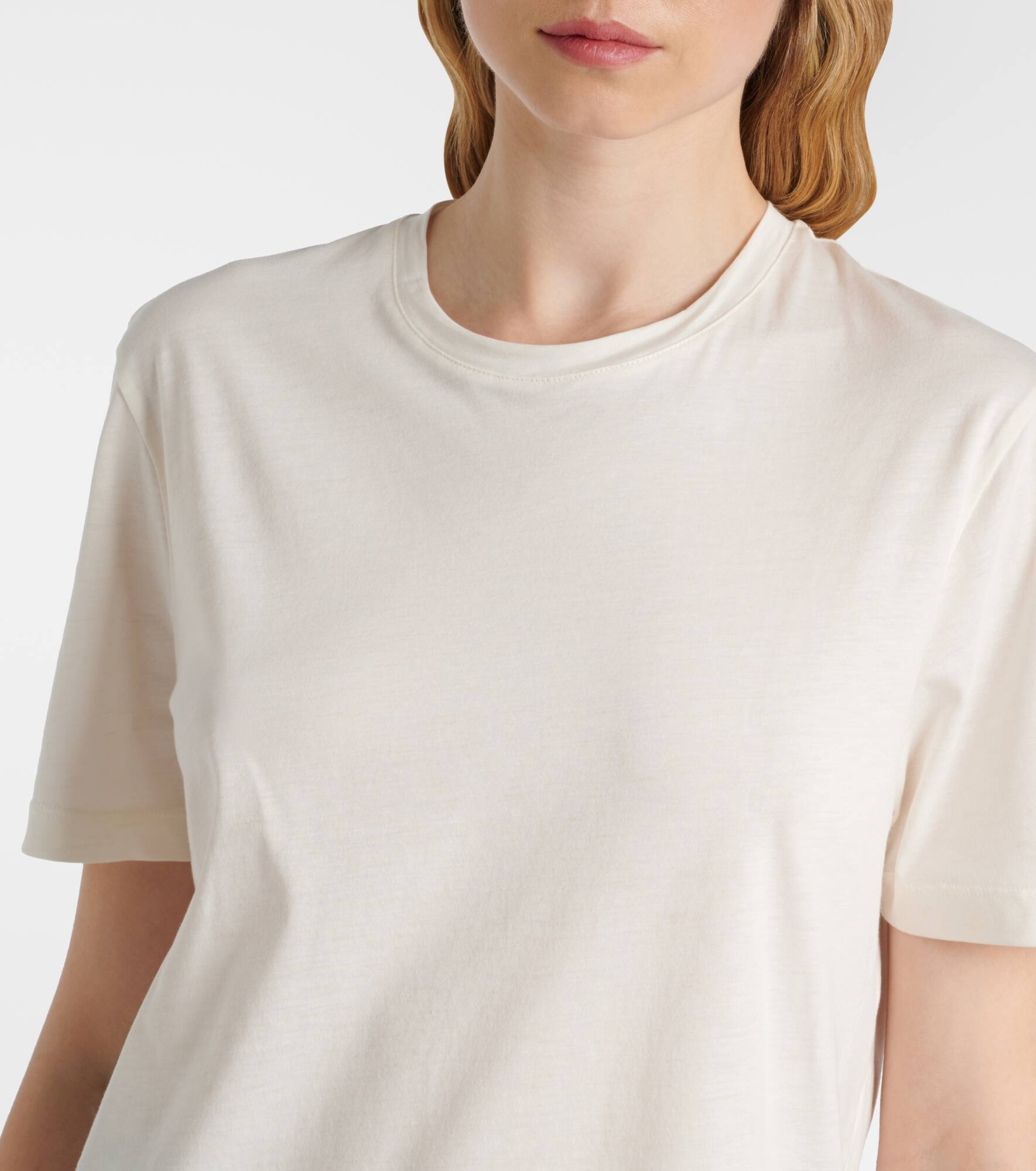 Crewneck cotton and silk T-shirt - 4