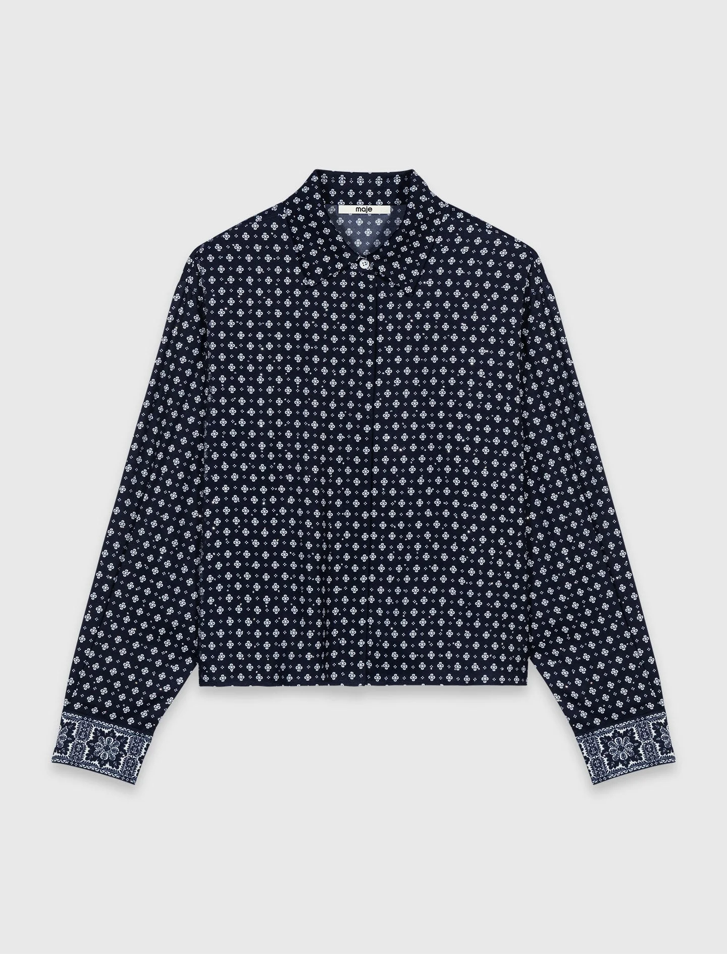 Printed shirt with rhinestones - 1