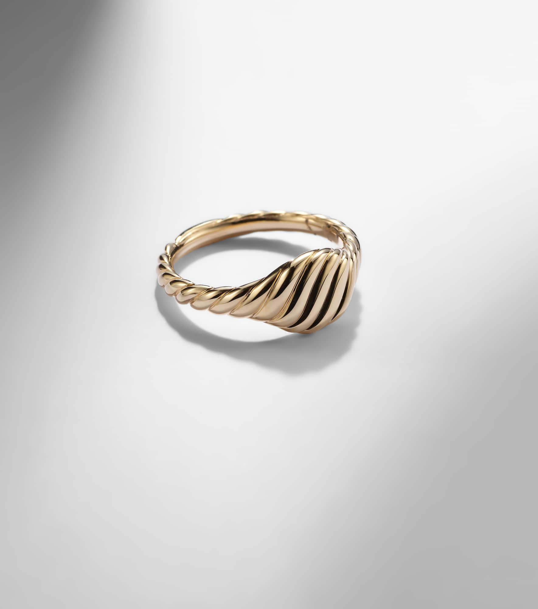 Sculpted Cable 18kt gold pinky ring - 5