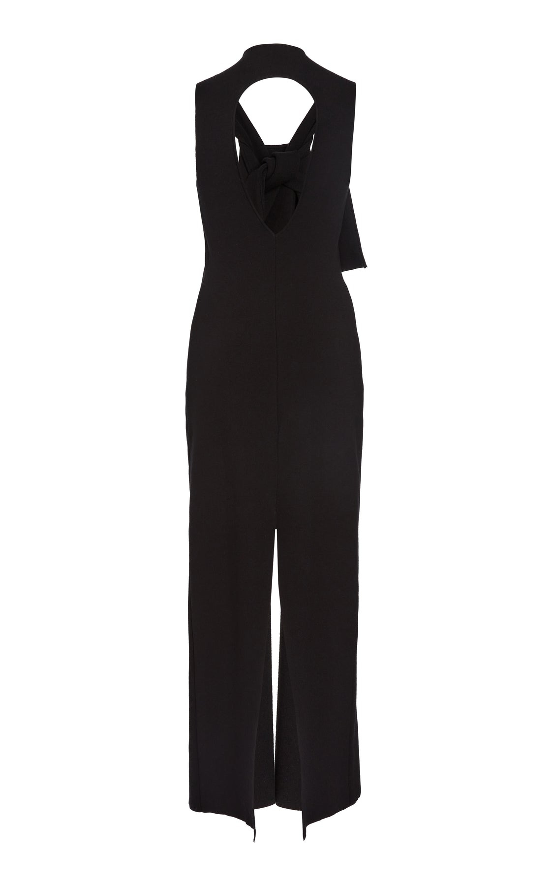 KNIT DRESS WITH NECK TIE BLACK - 9