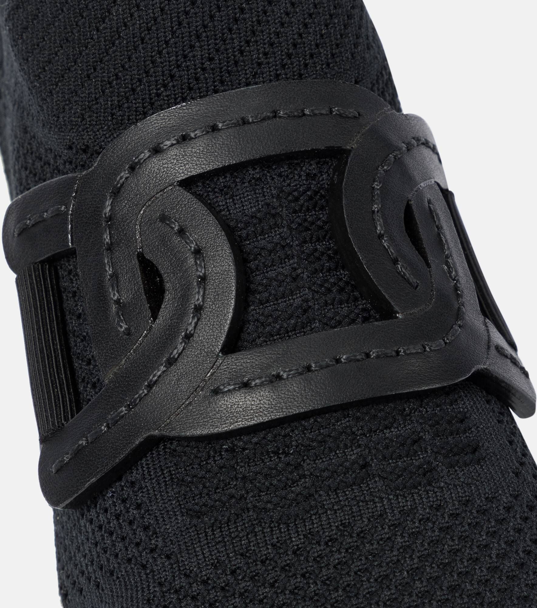 Leather-trimmed knit sneakers - 5
