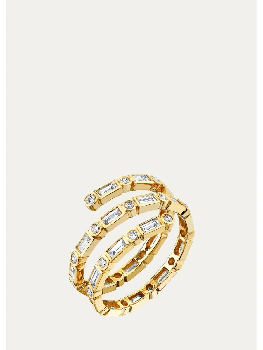 14K Yellow Gold & 1.39 TCW Diamond Coil Ring - 1